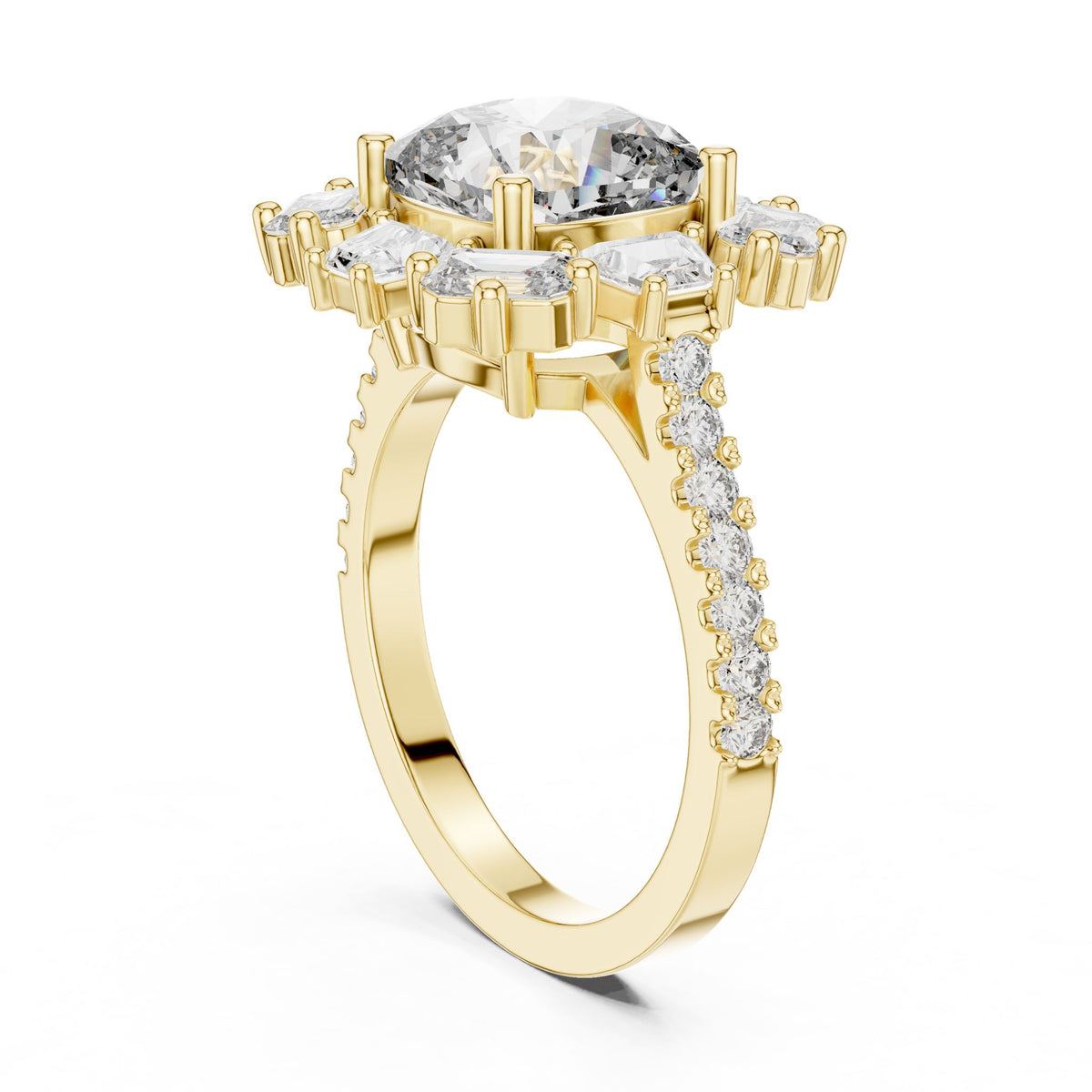 Cushion Halo Lab Grown Diamond Engagement Ring