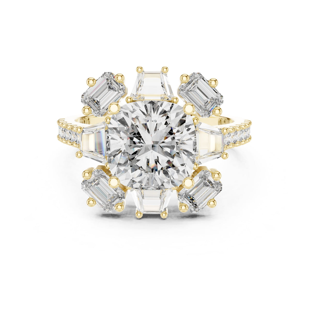 Cushion Halo Lab Grown Diamond Engagement Ring