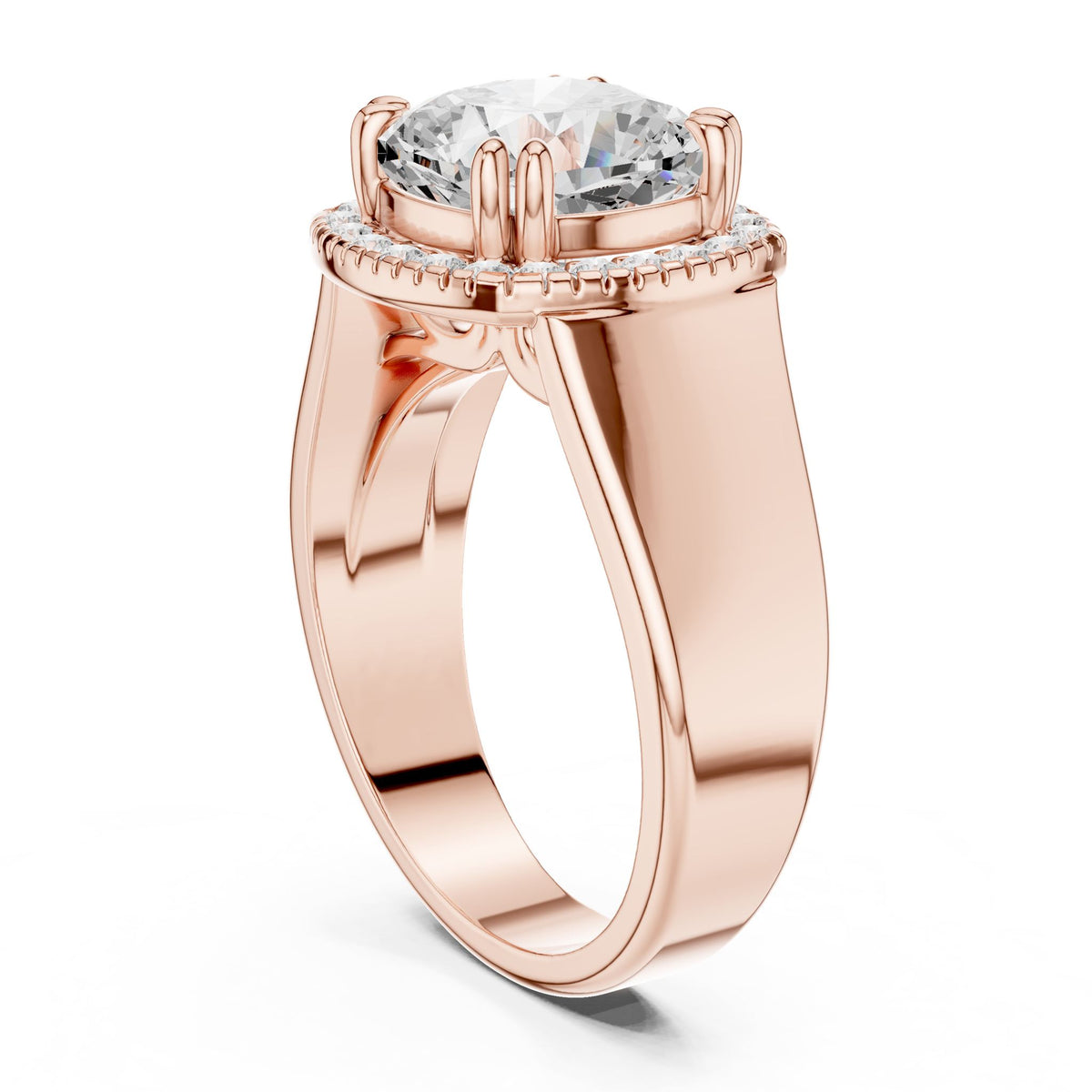 Cushion Halo Lab Grown Diamond Engagement Ring
