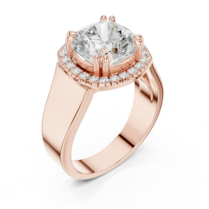 Cushion Halo Lab Grown Diamond Engagement Ring