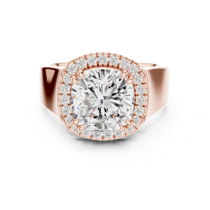 Cushion Halo Lab Grown Diamond Engagement Ring