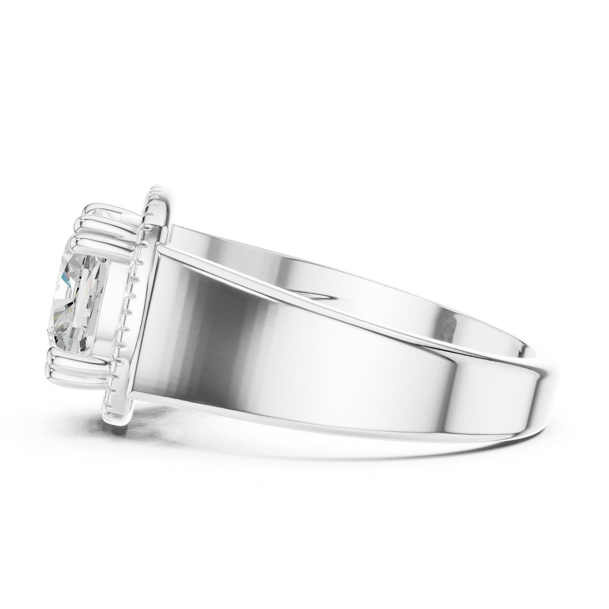 Cushion Halo Lab Grown Diamond Engagement Ring