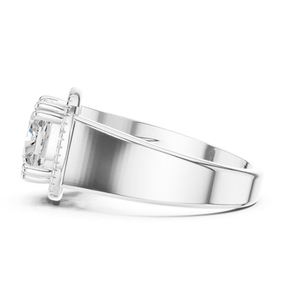 Cushion Halo Lab Grown Diamond Engagement Ring
