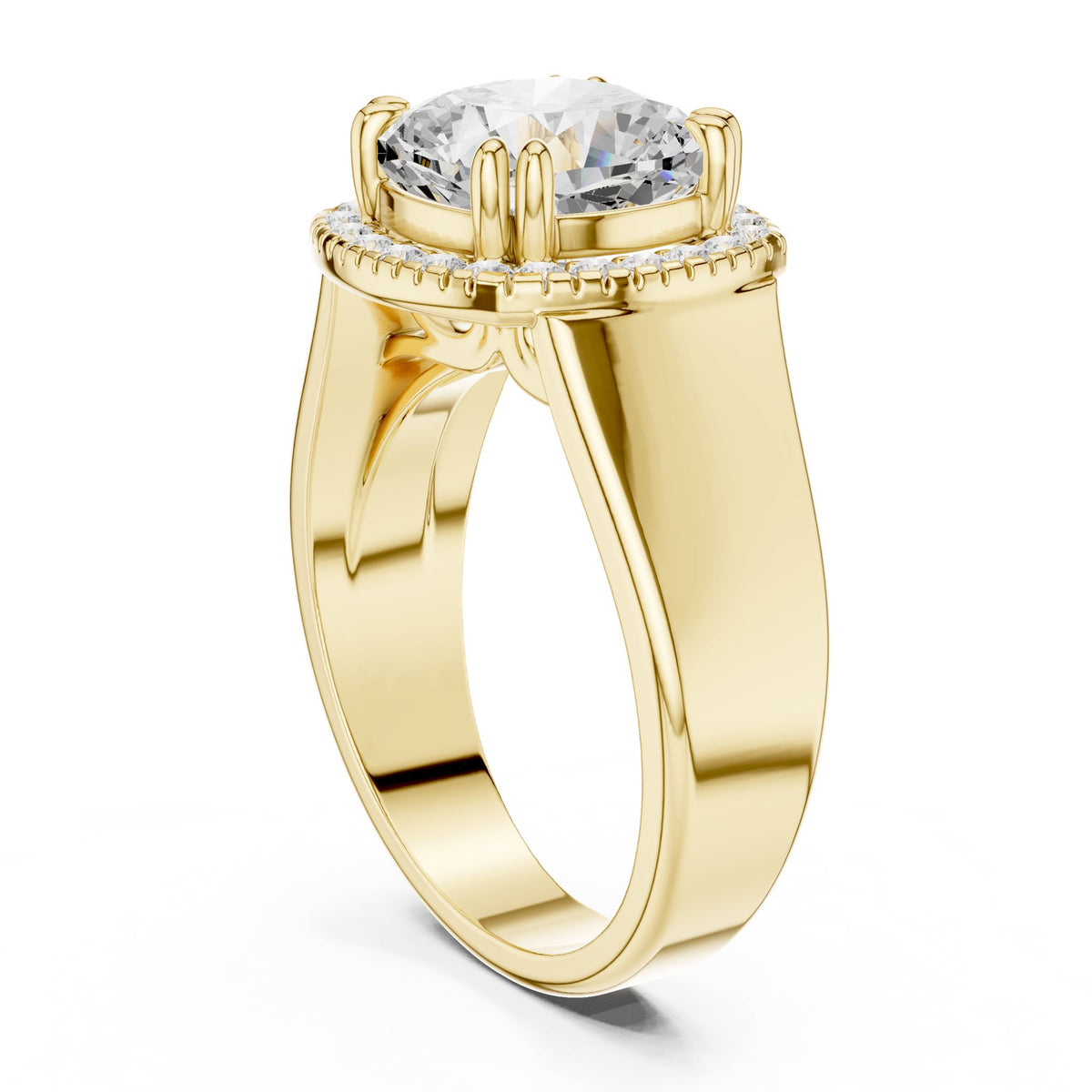 Cushion Halo Lab Grown Diamond Engagement Ring