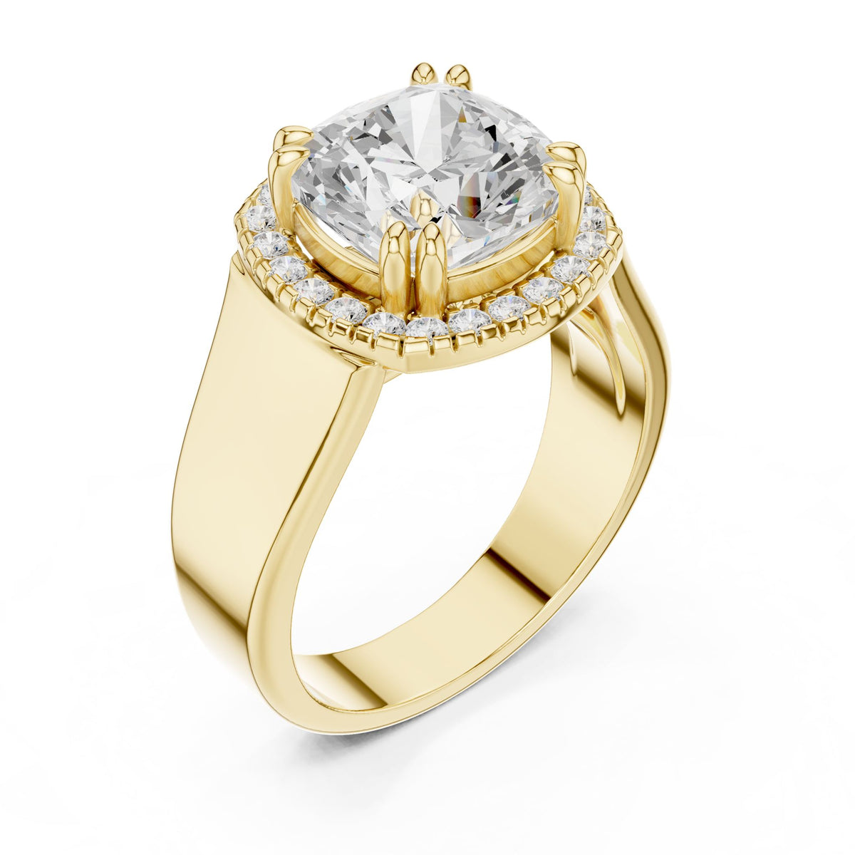 Cushion Halo Lab Grown Diamond Engagement Ring