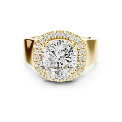 Cushion Halo Lab Grown Diamond Engagement Ring