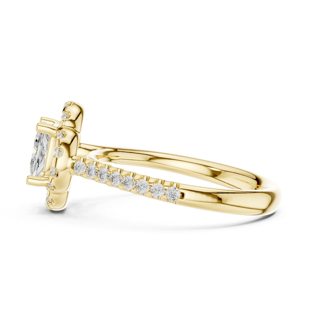 Cushion Halo Lab Grown Diamond Engagement Ring