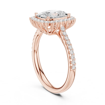 Cushion Halo Lab Grown Diamond Engagement Ring