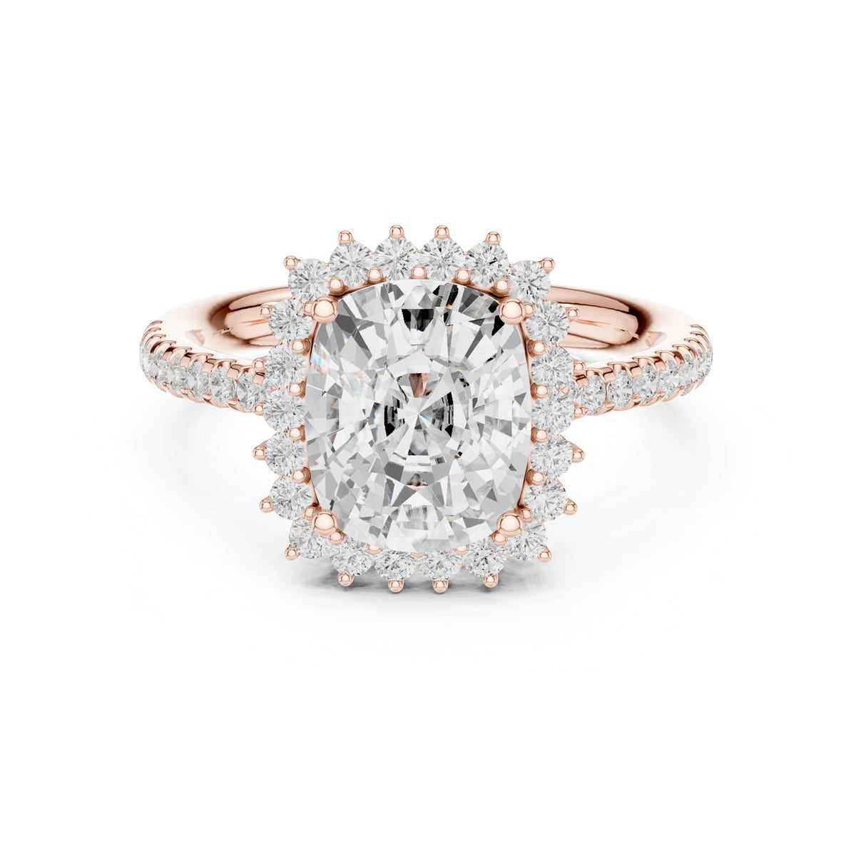 Cushion Halo Lab Grown Diamond Engagement Ring