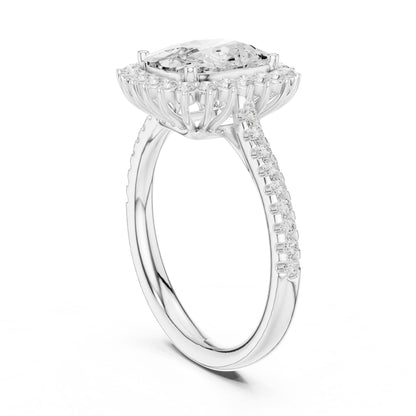 Cushion Halo Lab Grown Diamond Engagement Ring