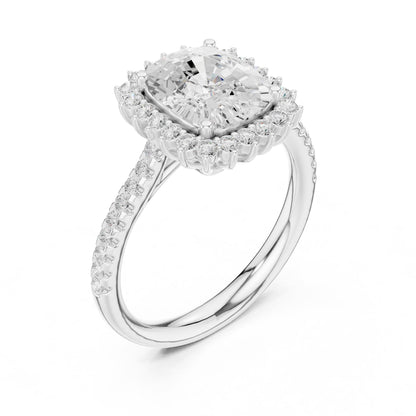 Cushion Halo Lab Grown Diamond Engagement Ring