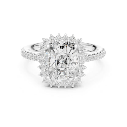Cushion Halo Lab Grown Diamond Engagement Ring