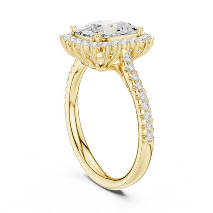 Cushion Halo Lab Grown Diamond Engagement Ring