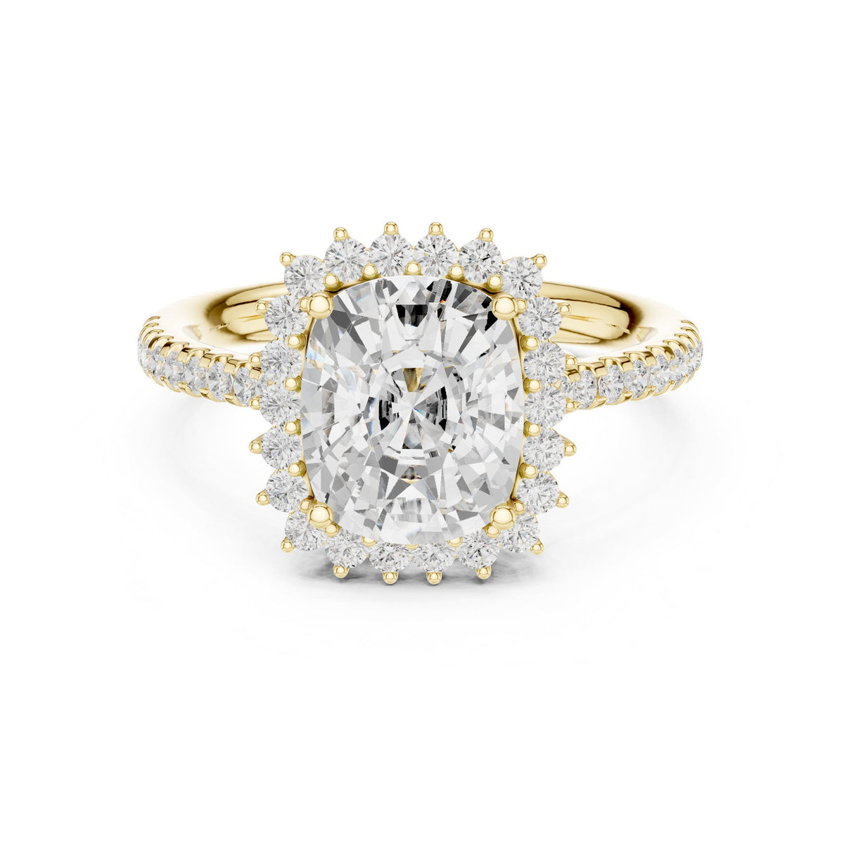 Cushion Halo Lab Grown Diamond Engagement Ring