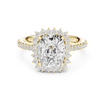 Cushion Halo Lab Grown Diamond Engagement Ring