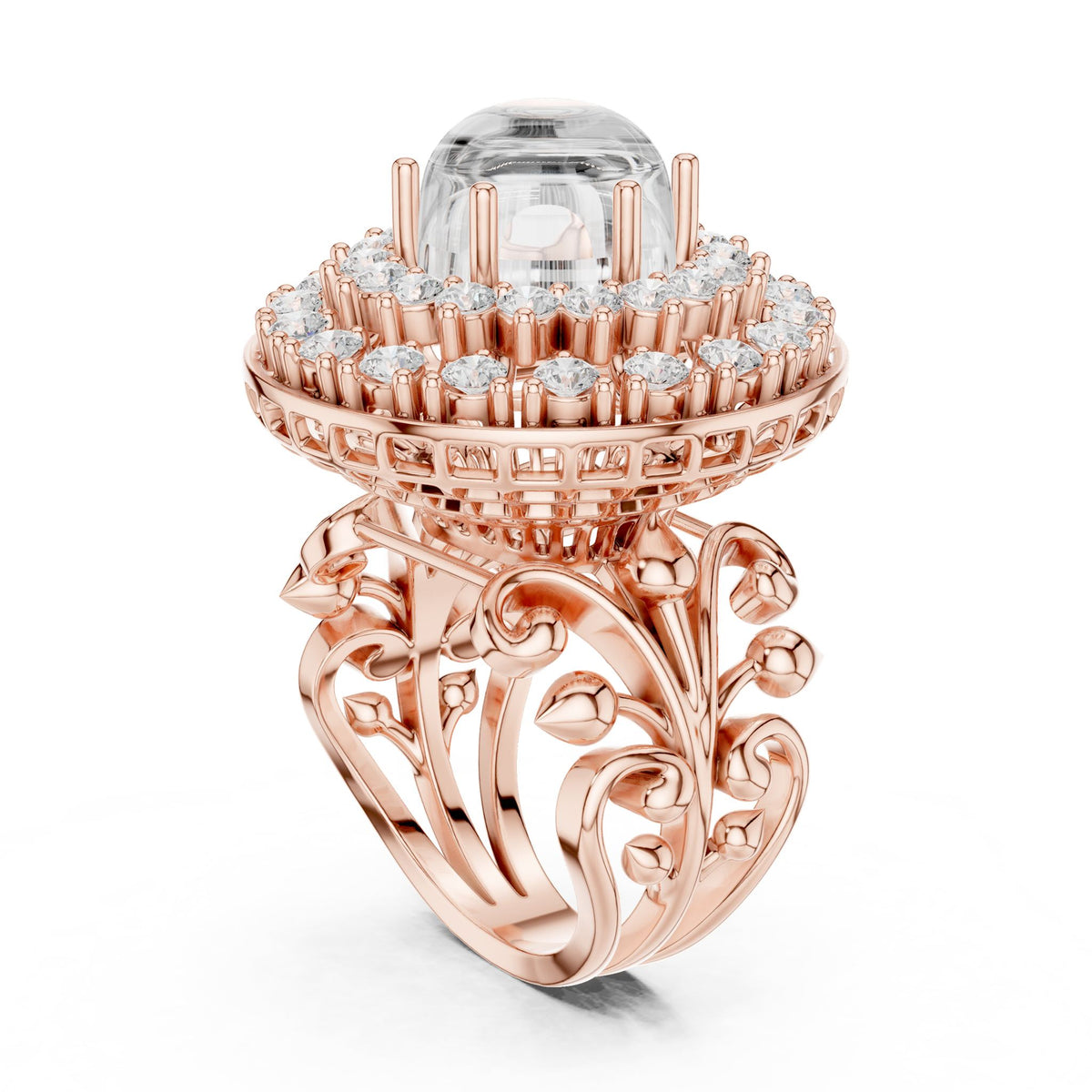 Cushion Halo Lab Grown Diamond Engagement Ring