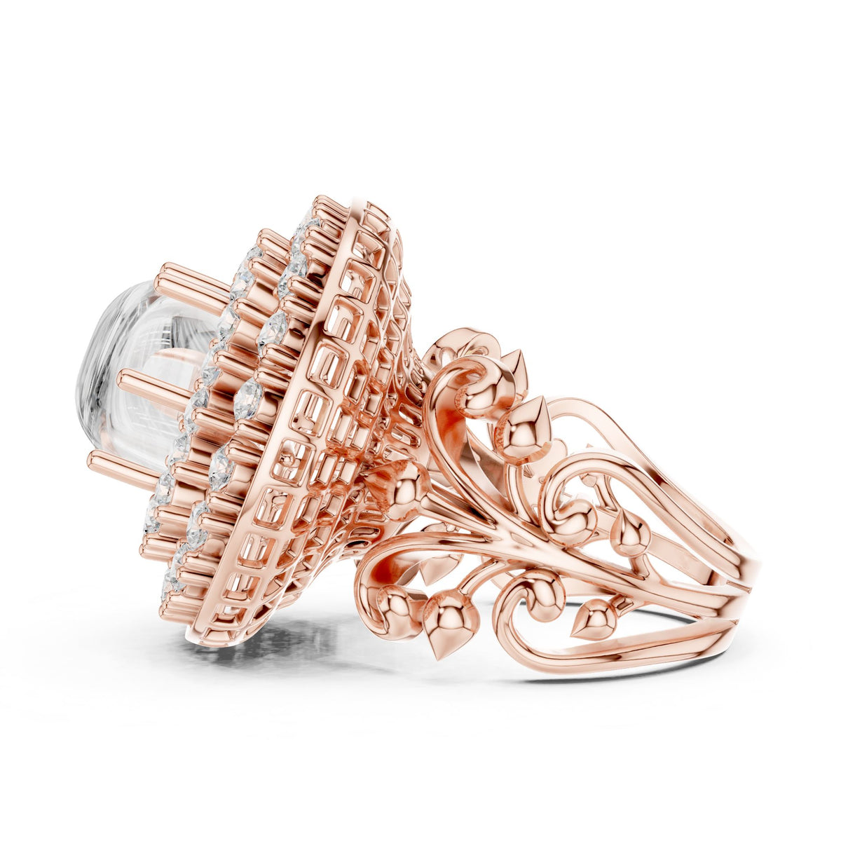 Cushion Halo Lab Grown Diamond Engagement Ring