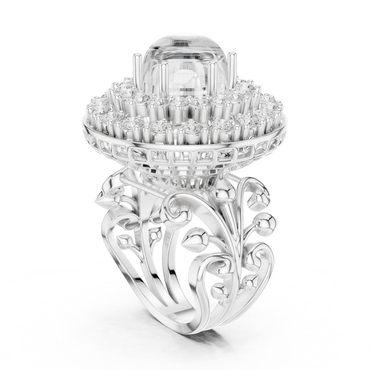 Cushion Halo Lab Grown Diamond Engagement Ring