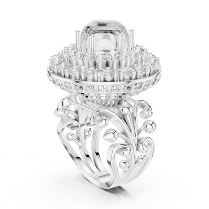 Cushion Halo Lab Grown Diamond Engagement Ring