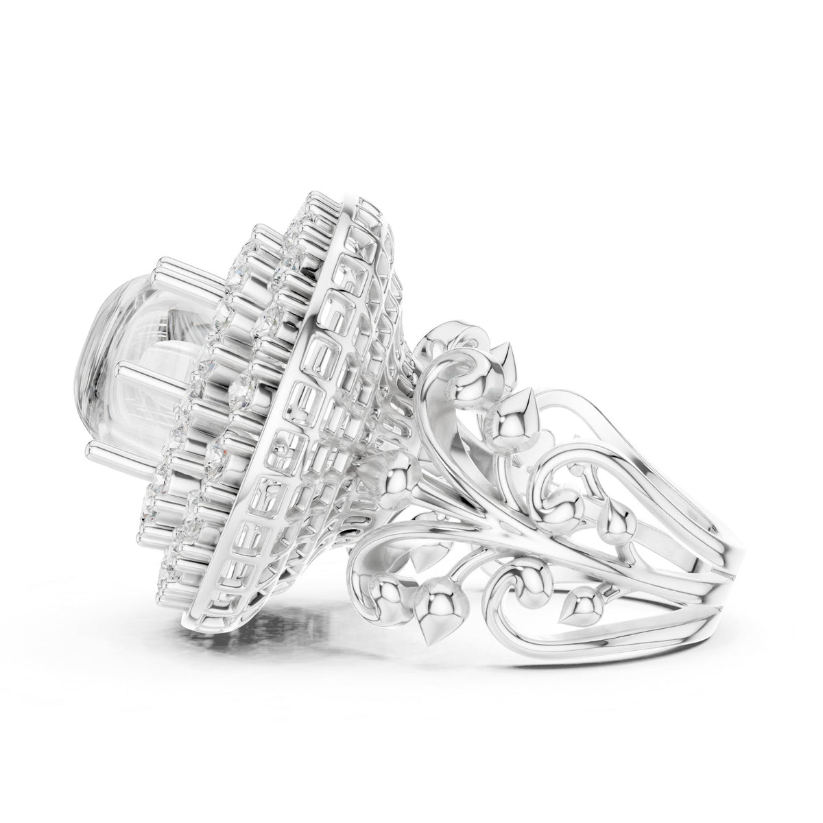 Cushion Halo Lab Grown Diamond Engagement Ring