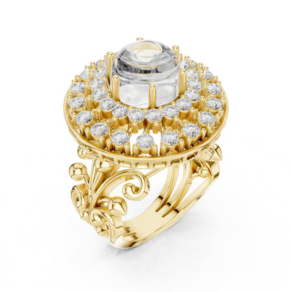 Cushion Halo Lab Grown Diamond Engagement Ring