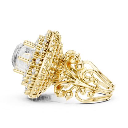 Cushion Halo Lab Grown Diamond Engagement Ring