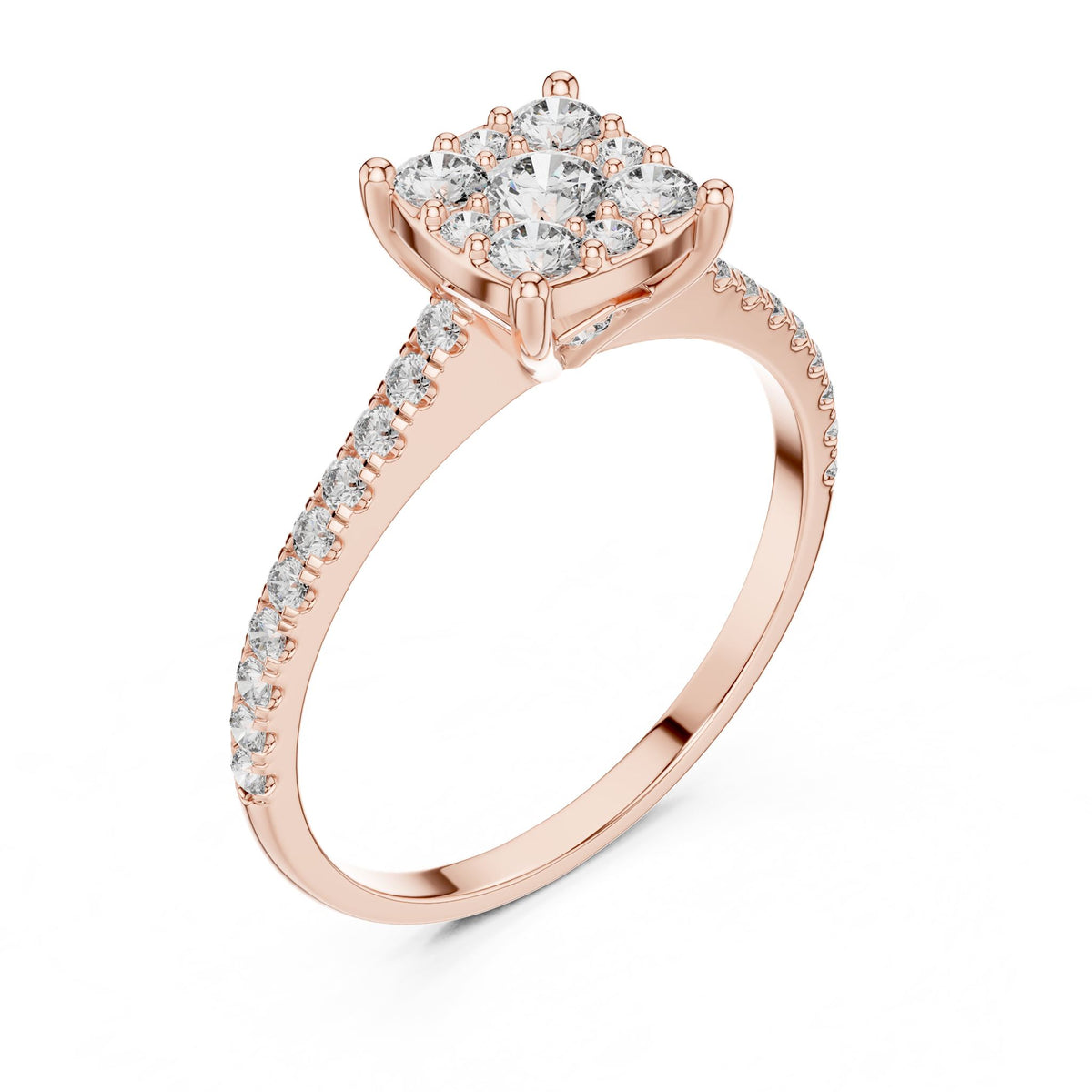 Cushion Halo Lab Grown Diamond Engagement Ring