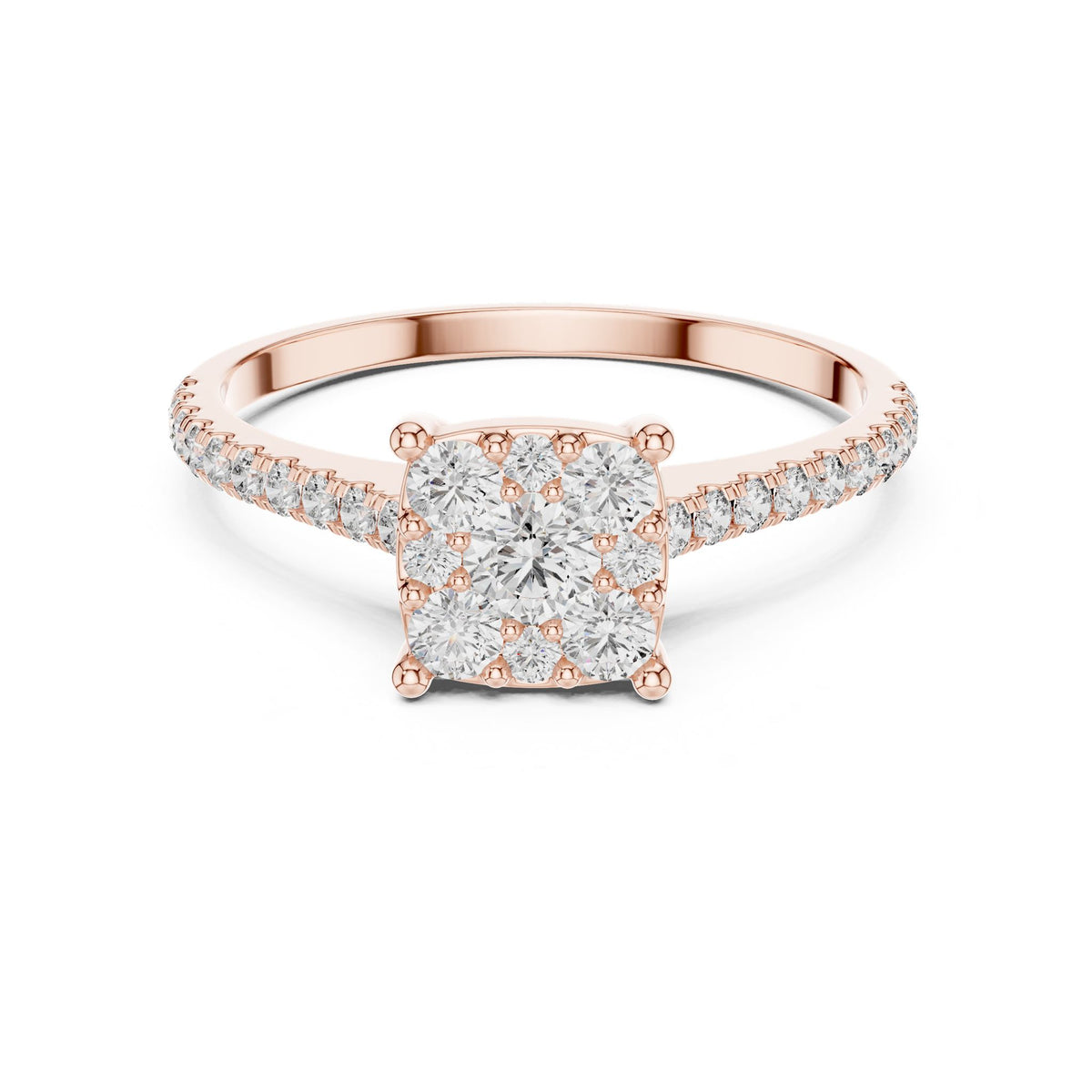 Cushion Halo Lab Grown Diamond Engagement Ring