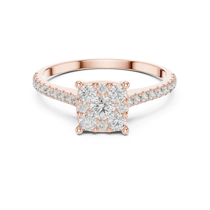 Cushion Halo Lab Grown Diamond Engagement Ring