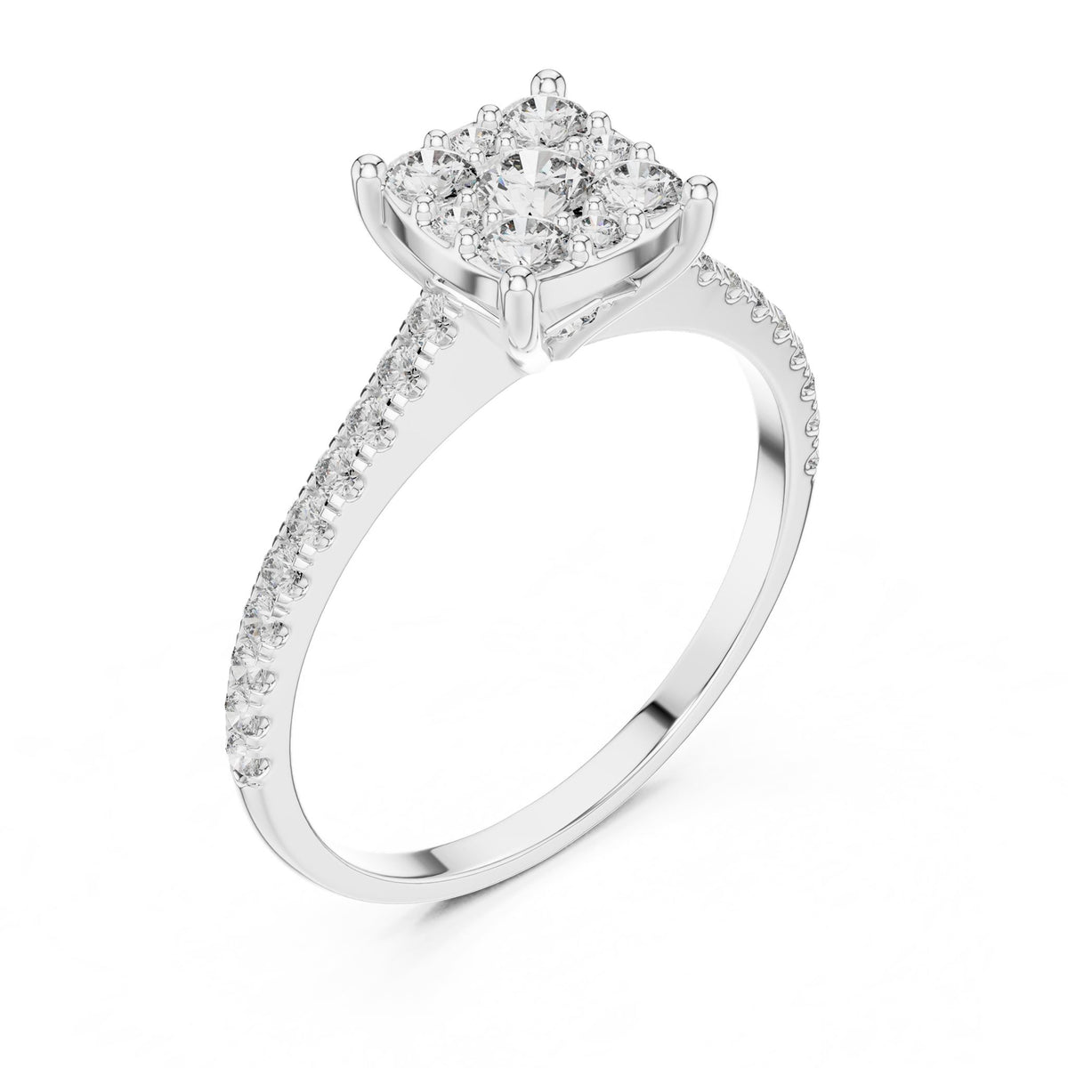 Cushion Halo Lab Grown Diamond Engagement Ring
