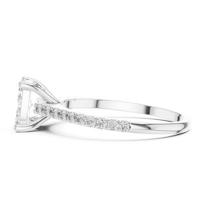Cushion Halo Lab Grown Diamond Engagement Ring