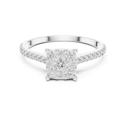Cushion Halo Lab Grown Diamond Engagement Ring