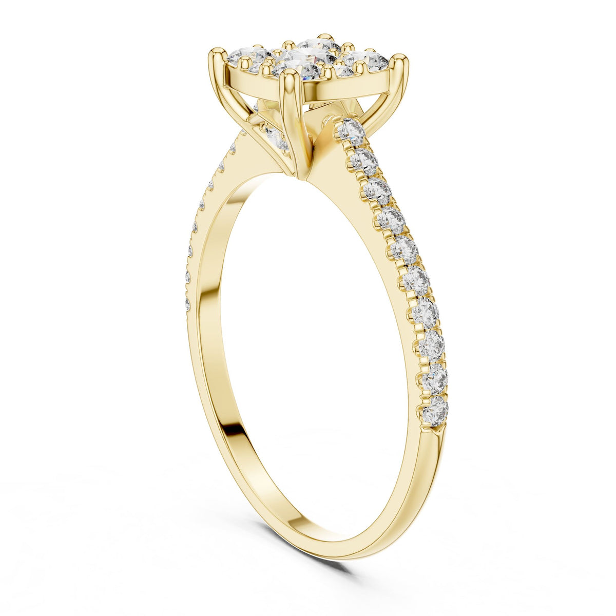 Cushion Halo Lab Grown Diamond Engagement Ring