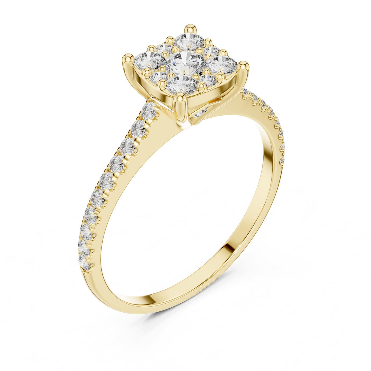 Cushion Halo Lab Grown Diamond Engagement Ring
