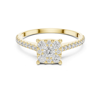 Cushion Halo Lab Grown Diamond Engagement Ring
