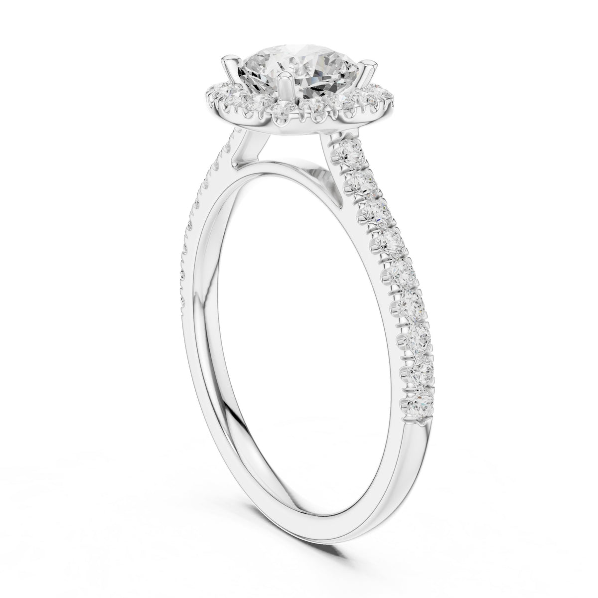 Cushion Halo Lab Grown Diamond Engagement Ring