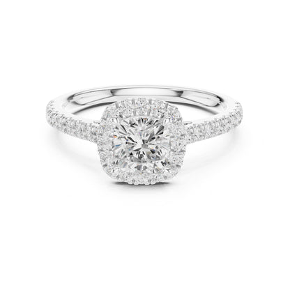 Cushion Halo Lab Grown Diamond Engagement Ring