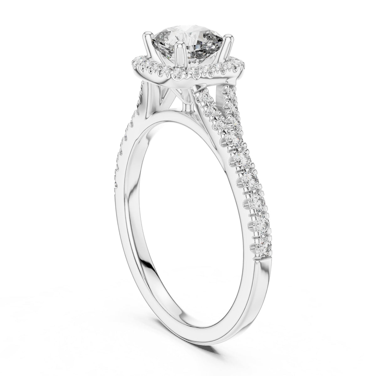 Cushion Halo Lab Grown Diamond Engagement Ring