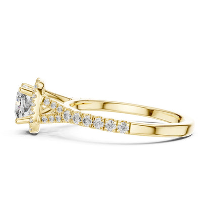 Cushion Halo Lab Grown Diamond Engagement Ring