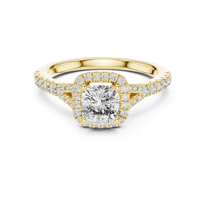 Cushion Halo Lab Grown Diamond Engagement Ring