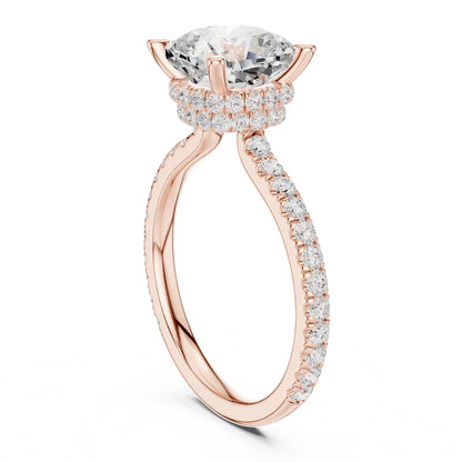 Cushion Halo Lab Grown Diamond Engagement Ring
