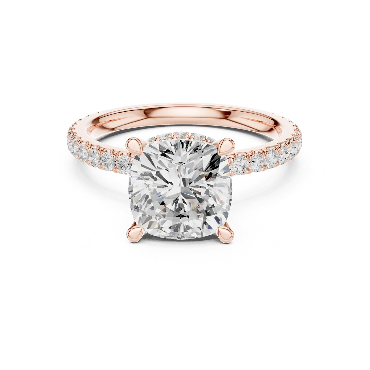 Cushion Halo Lab Grown Diamond Engagement Ring