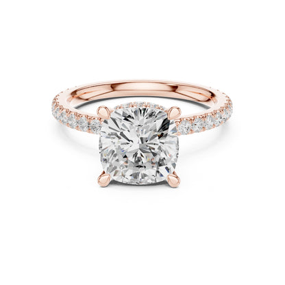Cushion Halo Lab Grown Diamond Engagement Ring