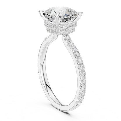 Cushion Halo Lab Grown Diamond Engagement Ring