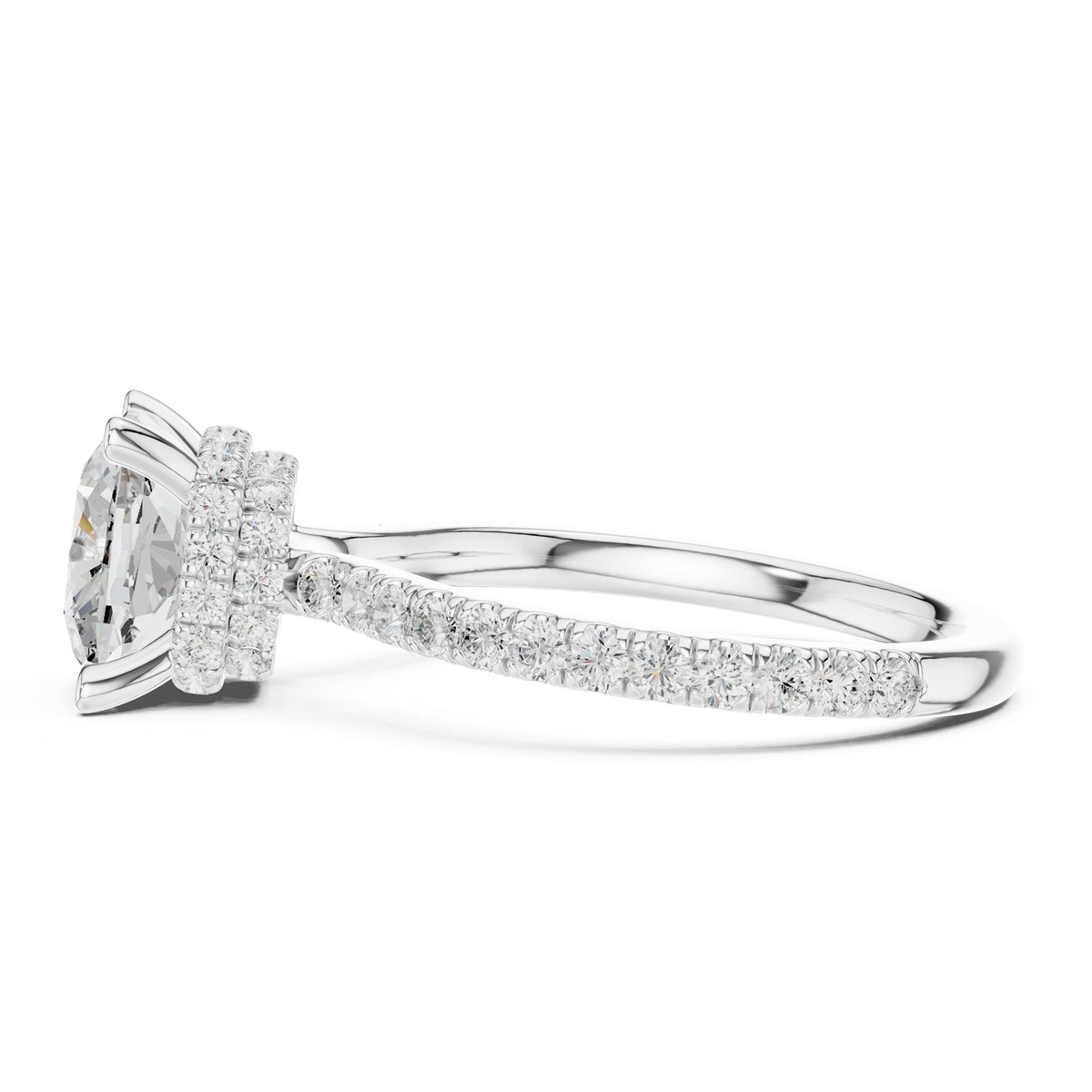 Cushion Halo Lab Grown Diamond Engagement Ring