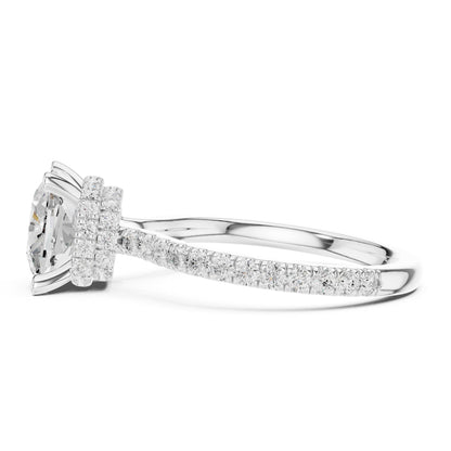 Cushion Halo Lab Grown Diamond Engagement Ring