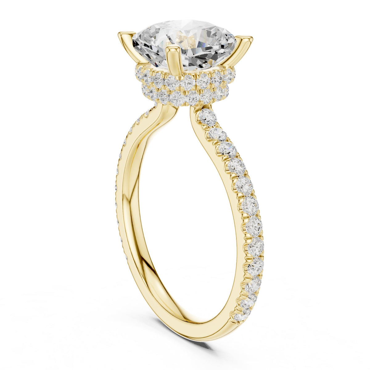 Cushion Halo Lab Grown Diamond Engagement Ring