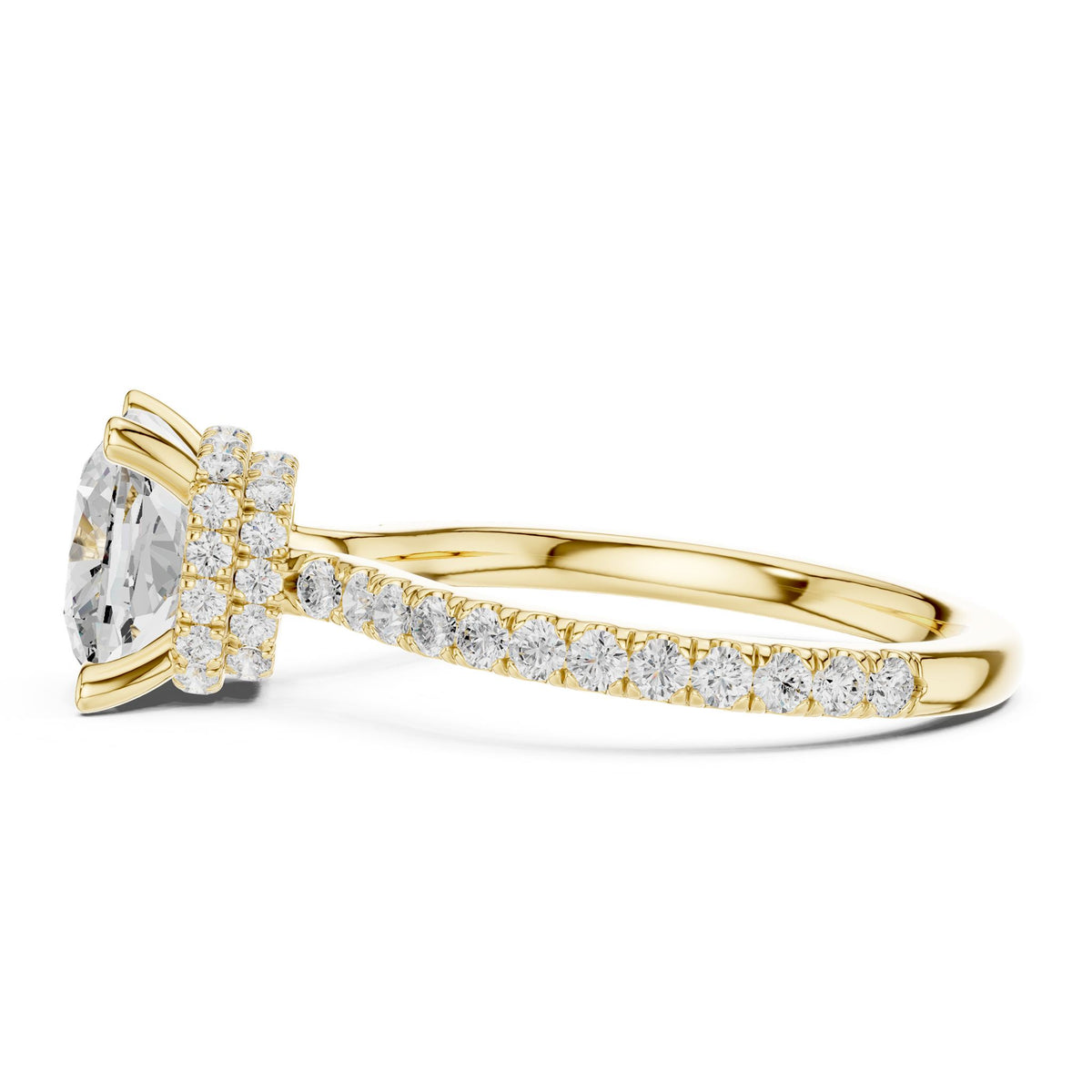 Cushion Halo Lab Grown Diamond Engagement Ring