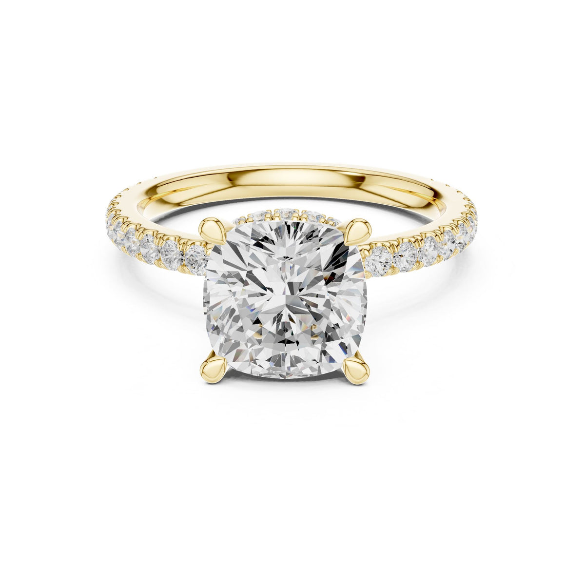 Cushion Halo Lab Grown Diamond Engagement Ring