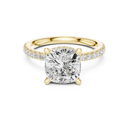 Cushion Halo Lab Grown Diamond Engagement Ring